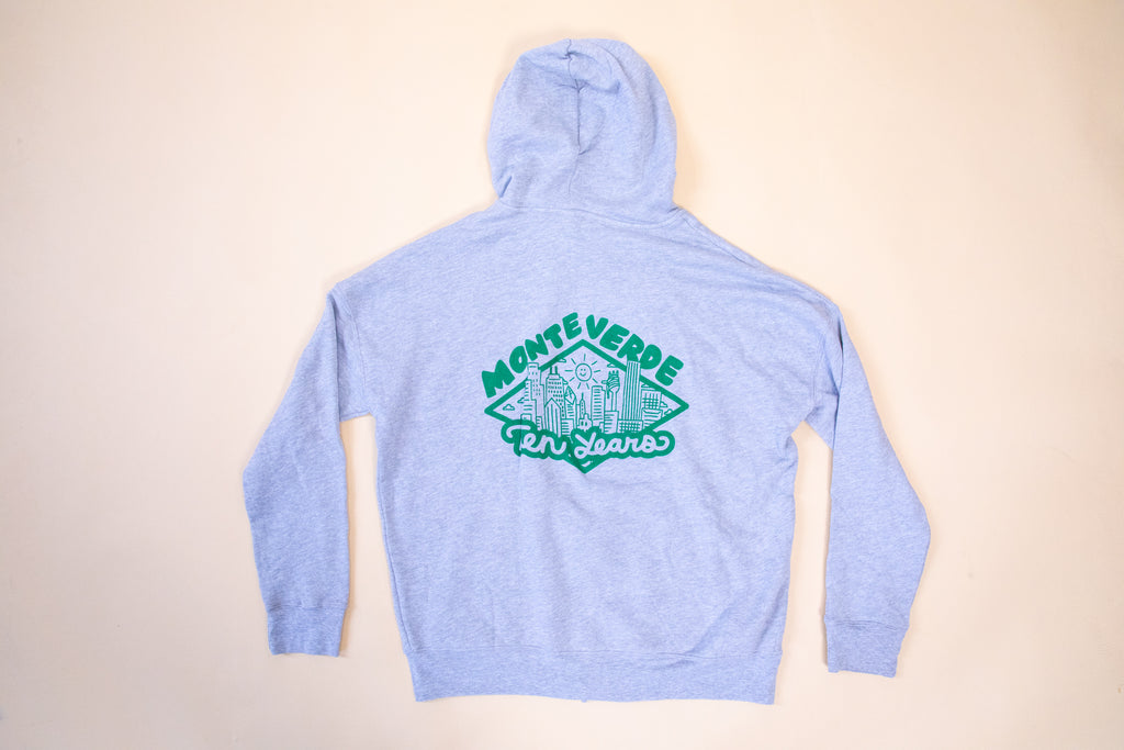 Grey 10-Year Zip Hoodie